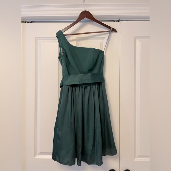 Forest Green One Shoulder Cocktail Dress - Picture 1 of 6